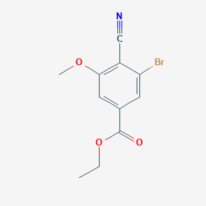 molecular formula C11H10BrNO3 B1413837 Ethyl 3-bromo-4-cyano-5-methoxybenzoate CAS No. 1805414-01-0