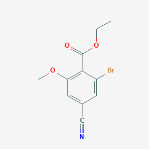 molecular formula C11H10BrNO3 B1413842 Ethyl 2-bromo-4-cyano-6-methoxybenzoate CAS No. 1807164-52-8
