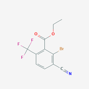 molecular formula C11H7BrF3NO2 B1413845 Ethyl 2-bromo-3-cyano-6-(trifluoromethyl)benzoate CAS No. 1805500-12-2