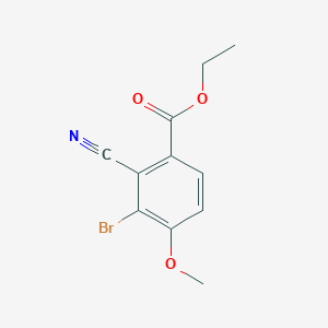 molecular formula C11H10BrNO3 B1413850 Ethyl 3-bromo-2-cyano-4-methoxybenzoate CAS No. 1807018-62-7