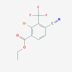 molecular formula C11H7BrF3NO2 B1413858 Ethyl 2-bromo-4-cyano-3-(trifluoromethyl)benzoate CAS No. 1804405-98-8