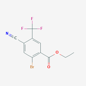 molecular formula C11H7BrF3NO2 B1413859 Ethyl 2-bromo-4-cyano-5-(trifluoromethyl)benzoate CAS No. 1805417-72-4
