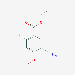 molecular formula C11H10BrNO3 B1413862 Ethyl 2-bromo-5-cyano-4-methoxybenzoate CAS No. 1805490-75-8