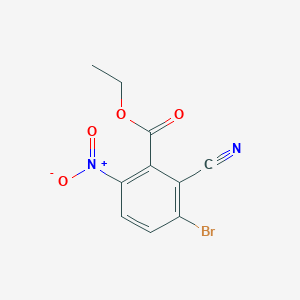 molecular formula C10H7BrN2O4 B1413870 Ethyl 3-bromo-2-cyano-6-nitrobenzoate CAS No. 1805021-00-4