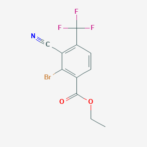 molecular formula C11H7BrF3NO2 B1413873 Ethyl 2-bromo-3-cyano-4-(trifluoromethyl)benzoate CAS No. 1805594-52-8