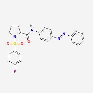 (E)-1-((4-fluorophenyl)sulfonyl)-N-(4-(phenyldiazenyl)phenyl)pyrrolidine-2-carboxamide