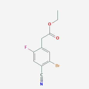 molecular formula C11H9BrFNO2 B1413878 Ethyl 5-bromo-4-cyano-2-fluorophenylacetate CAS No. 1805596-01-3