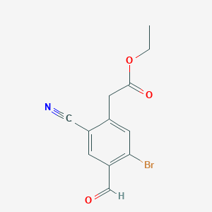 molecular formula C12H10BrNO3 B1413881 Ethyl 5-bromo-2-cyano-4-formylphenylacetate CAS No. 1805247-59-9