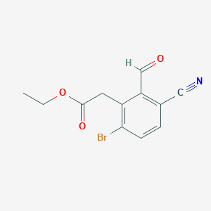 molecular formula C12H10BrNO3 B1413882 Ethyl 6-bromo-3-cyano-2-formylphenylacetate CAS No. 1805585-21-0