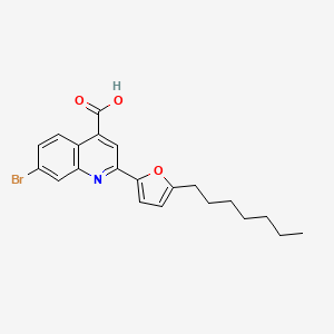 molecular formula C21H22BrNO3 B14138877 7-Bromo-2-(5-heptylfuran-2-yl)quinoline-4-carboxylic acid CAS No. 588673-63-6