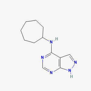 molecular formula C12H17N5 B14138900 N-cycloheptyl-1H-pyrazolo[3,4-d]pyrimidin-4-amine CAS No. 1016491-16-9