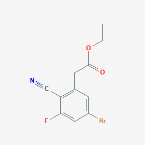 molecular formula C11H9BrFNO2 B1413891 Ethyl 5-bromo-2-cyano-3-fluorophenylacetate CAS No. 1807077-25-3