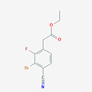 molecular formula C11H9BrFNO2 B1413893 Ethyl 3-bromo-4-cyano-2-fluorophenylacetate CAS No. 1805485-11-3