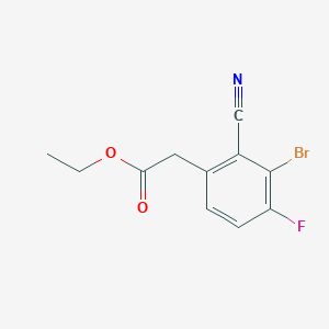 molecular formula C11H9BrFNO2 B1413898 Ethyl 3-bromo-2-cyano-4-fluorophenylacetate CAS No. 1807205-93-1
