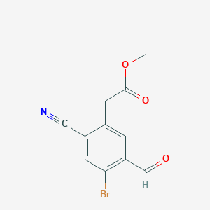 molecular formula C12H10BrNO3 B1413899 Ethyl 4-bromo-2-cyano-5-formylphenylacetate CAS No. 1806062-81-6