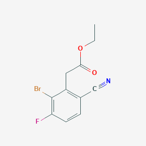 molecular formula C11H9BrFNO2 B1413903 Ethyl 2-bromo-6-cyano-3-fluorophenylacetate CAS No. 1806849-18-2