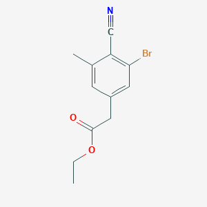 molecular formula C12H12BrNO2 B1413905 Ethyl 3-bromo-4-cyano-5-methylphenylacetate CAS No. 1805249-11-9