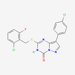 2-((2-chloro-6-fluorobenzyl)thio)-8-(4-chlorophenyl)pyrazolo[1,5-a][1,3,5]triazin-4(3H)-one