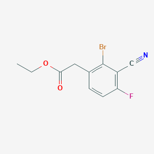 molecular formula C11H9BrFNO2 B1413909 Ethyl 2-bromo-3-cyano-4-fluorophenylacetate CAS No. 1805188-49-1