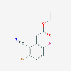 molecular formula C11H9BrFNO2 B1413910 Ethyl 3-bromo-2-cyano-6-fluorophenylacetate CAS No. 1805021-56-0