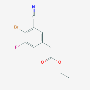 molecular formula C11H9BrFNO2 B1413912 Ethyl 4-bromo-3-cyano-5-fluorophenylacetate CAS No. 1805485-25-9