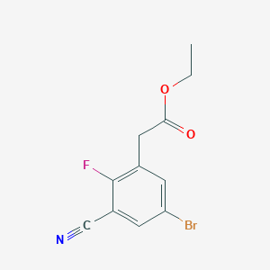molecular formula C11H9BrFNO2 B1413914 Ethyl 5-bromo-3-cyano-2-fluorophenylacetate CAS No. 1805015-44-4