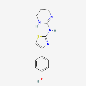 molecular formula C13H14N4OS B14139175 4-{2-[(1,4,5,6-Tetrahydropyrimidin-2-yl)amino]-1,3-thiazol-4-yl}phenol CAS No. 88964-35-6