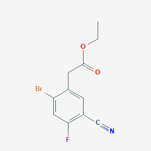 molecular formula C11H9BrFNO2 B1413921 Ethyl 2-bromo-5-cyano-4-fluorophenylacetate CAS No. 1805484-93-8