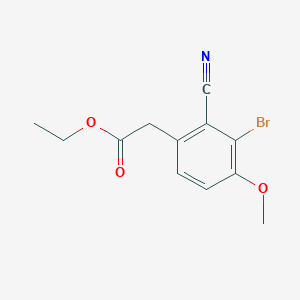molecular formula C12H12BrNO3 B1413928 Ethyl 3-bromo-2-cyano-4-methoxyphenylacetate CAS No. 1805188-31-1