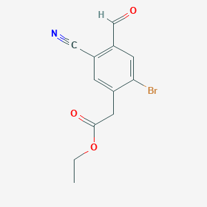 Ethyl 2-bromo-5-cyano-4-formylphenylacetate
