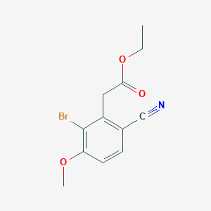 molecular formula C12H12BrNO3 B1413933 Ethyl 2-bromo-6-cyano-3-methoxyphenylacetate CAS No. 1805528-86-2