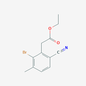 molecular formula C12H12BrNO2 B1413934 Ethyl 2-bromo-6-cyano-3-methylphenylacetate CAS No. 1807081-98-6