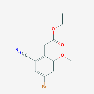 molecular formula C12H12BrNO3 B1413937 Ethyl 4-bromo-2-cyano-6-methoxyphenylacetate CAS No. 1804402-29-6
