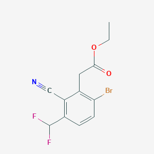 molecular formula C12H10BrF2NO2 B1413942 Ethyl 6-bromo-2-cyano-3-(difluoromethyl)phenylacetate CAS No. 1807073-86-4