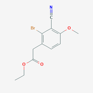 molecular formula C12H12BrNO3 B1413945 Ethyl 2-bromo-3-cyano-4-methoxyphenylacetate CAS No. 1807164-73-3