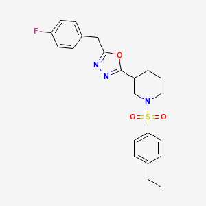 2-(1-((4-Ethylphenyl)sulfonyl)piperidin-3-yl)-5-(4-fluorobenzyl)-1,3,4-oxadiazole