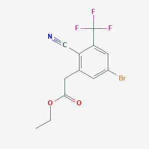 molecular formula C12H9BrF3NO2 B1413953 Ethyl 5-bromo-2-cyano-3-(trifluoromethyl)phenylacetate CAS No. 1805188-29-7