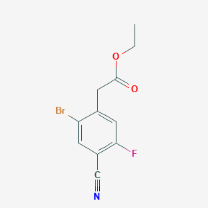 molecular formula C11H9BrFNO2 B1413954 Ethyl 2-bromo-4-cyano-5-fluorophenylacetate CAS No. 1807205-89-5
