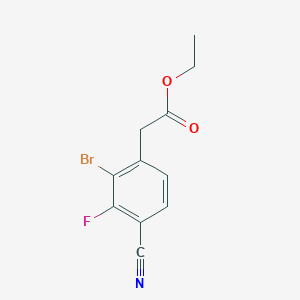 molecular formula C11H9BrFNO2 B1413955 Ethyl 2-bromo-4-cyano-3-fluorophenylacetate CAS No. 1807022-42-9