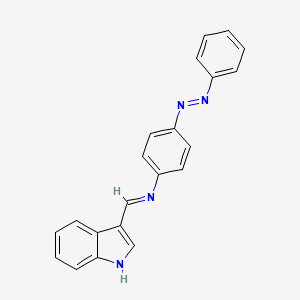 molecular formula C21H16N4 B14139558 N-[(E)-1H-indol-3-ylmethylidene]-4-[(E)-phenyldiazenyl]aniline CAS No. 303768-95-8