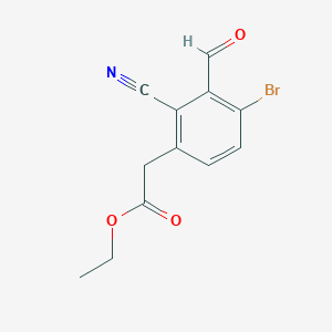 molecular formula C12H10BrNO3 B1413957 Ethyl 4-bromo-2-cyano-3-formylphenylacetate CAS No. 1807024-06-1