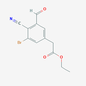 Ethyl 3-bromo-4-cyano-5-formylphenylacetate