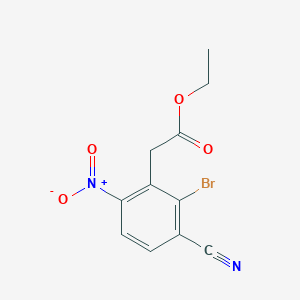 molecular formula C11H9BrN2O4 B1413960 Ethyl 2-bromo-3-cyano-6-nitrophenylacetate CAS No. 1805103-14-3