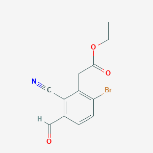 Ethyl 6-bromo-2-cyano-3-formylphenylacetate
