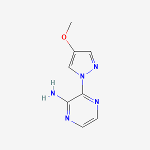 molecular formula C8H9N5O B14139726 2-Amino-3-(4-methoxy-1H-pyrazol-1-yl)pyrazine 