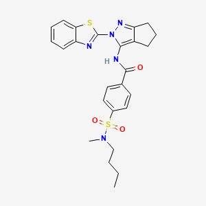 N-(2-(benzo[d]thiazol-2-yl)-2,4,5,6-tetrahydrocyclopenta[c]pyrazol-3-yl)-4-(N-butyl-N-methylsulfamoyl)benzamide