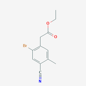 molecular formula C12H12BrNO2 B1413973 Ethyl 2-bromo-4-cyano-5-methylphenylacetate CAS No. 1807209-80-8