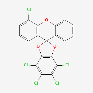 molecular formula C19H7Cl5O3 B14139804 4,4',5,6,7-Pentachlorospiro[1,3-benzodioxole-2,9'-xanthene] CAS No. 88924-57-6