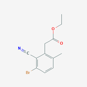 molecular formula C12H12BrNO2 B1413991 Ethyl 3-bromo-2-cyano-6-methylphenylacetate CAS No. 1805581-17-2