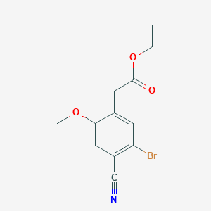 molecular formula C12H12BrNO3 B1413993 Ethyl 5-bromo-4-cyano-2-methoxyphenylacetate CAS No. 1806853-04-2
